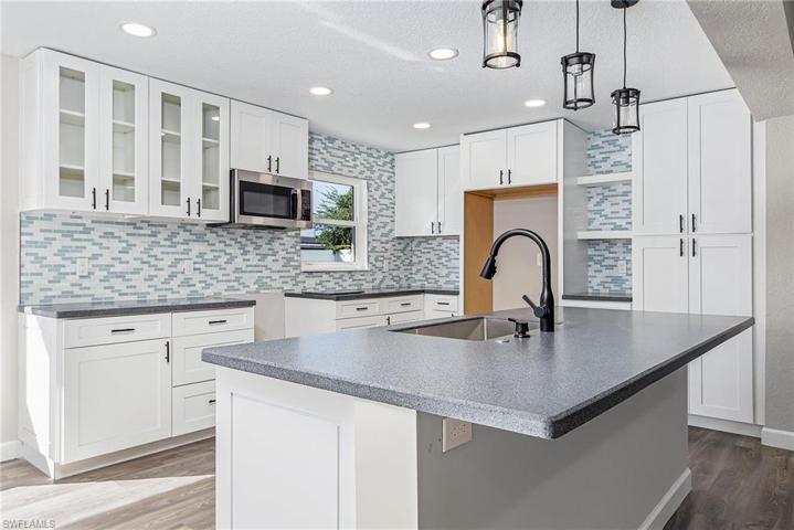 Solid surface countertops.