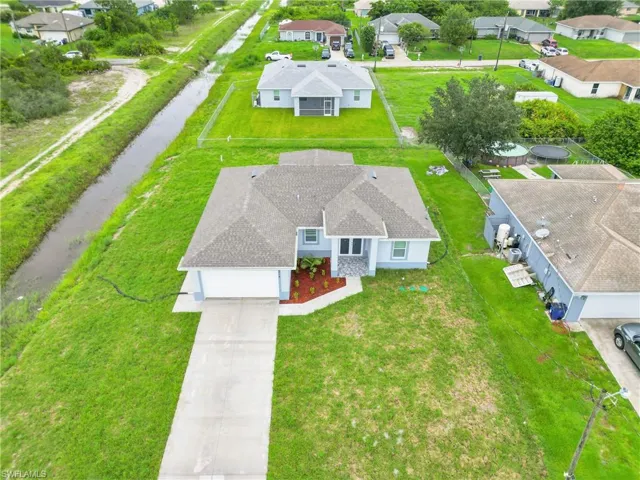 Aerial view of residential area