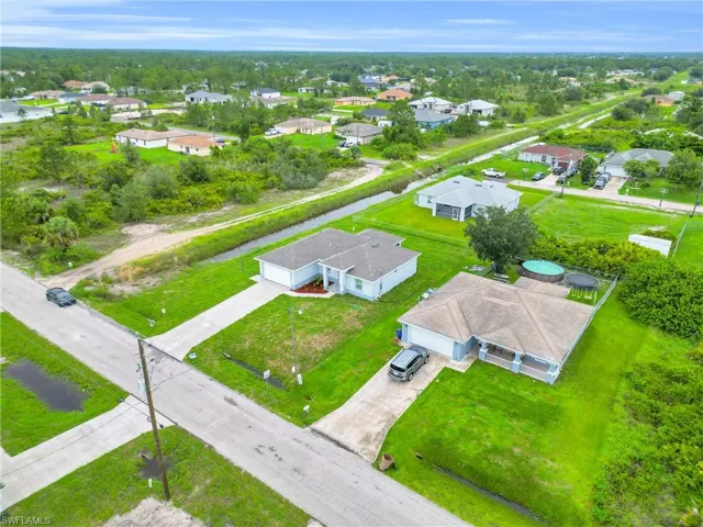 Aerial view of residential area