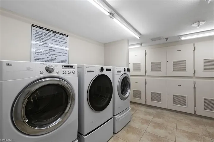 Each unit has a storage area in the laundry room