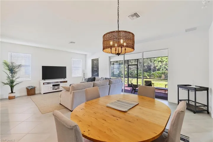 Dining room table. The open concept lets everyone in this area to see each other and be able to carry on a conversation