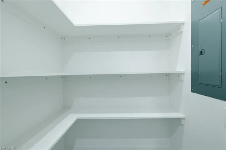 Storage area with electric panel