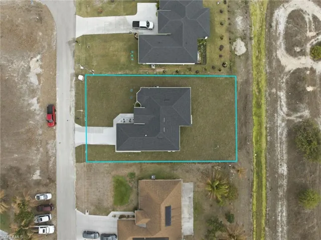 Aerial view of property's location featuring property boundaries highlighted