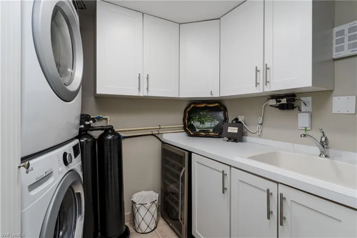Full size stackable washer and dryer, Wine Cooler, LAUNDRY Tub, Whole House Water Treatment
