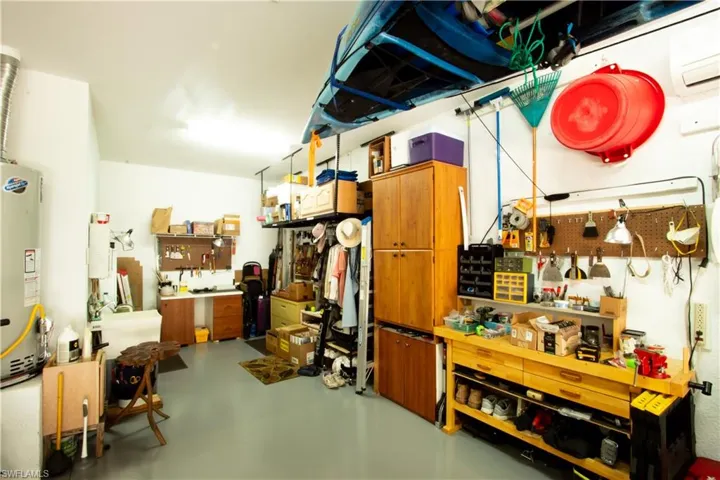 Large garage has additional 14'x9'8" workshop area