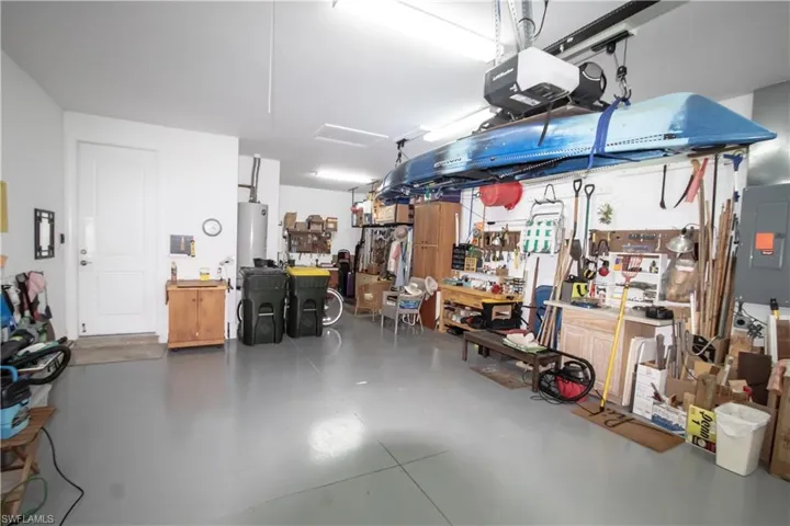 Large garage has additional 14'x9'8" workshop area
