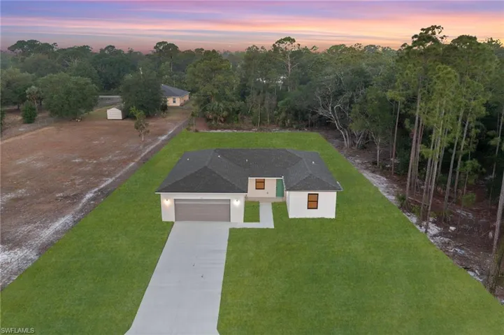 View of aerial view at dusk