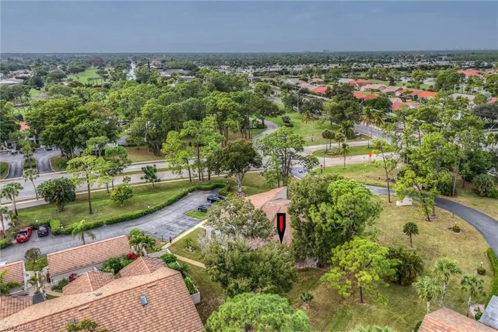 Aerial view of residential area
