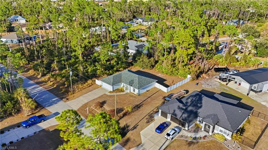 Aerial perspective of suburban area