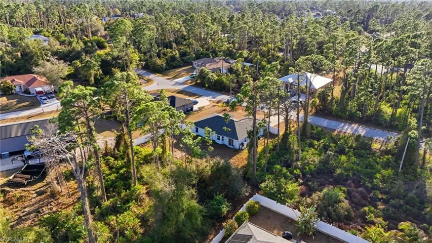 Drone / aerial view of a heavily wooded area