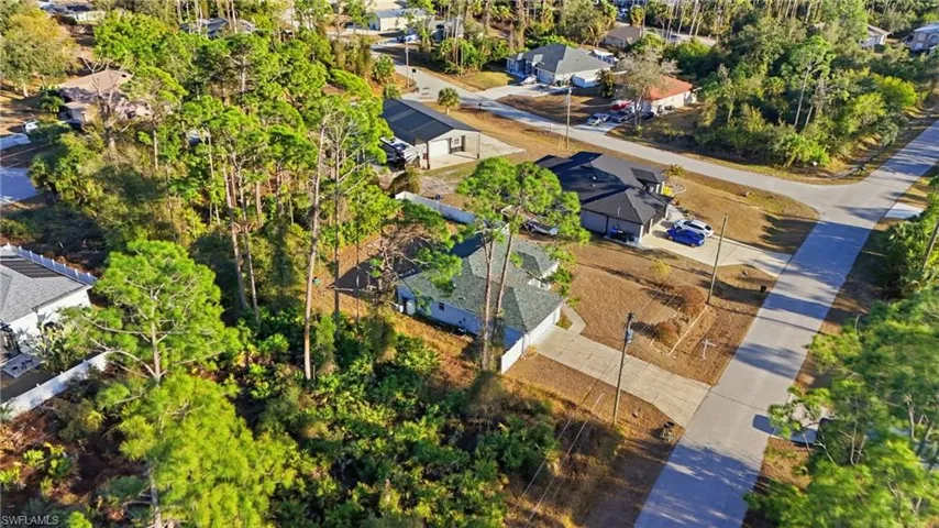 Aerial perspective of suburban area