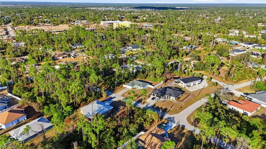 Aerial perspective of suburban area