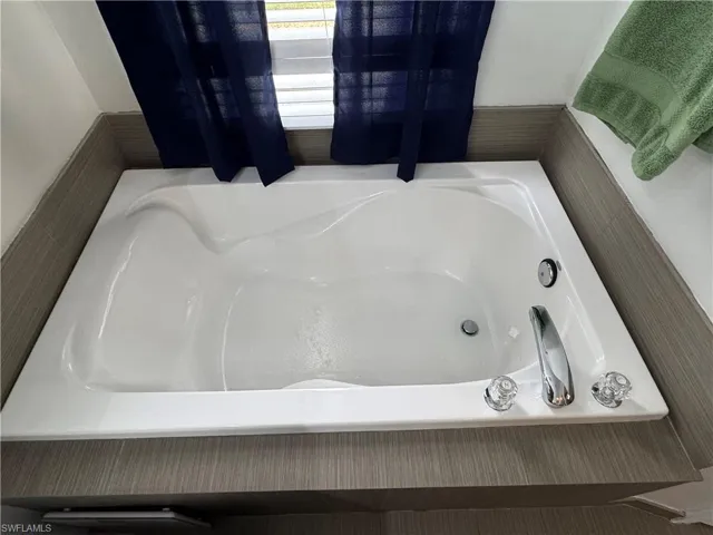 Bathroom view of a bath
