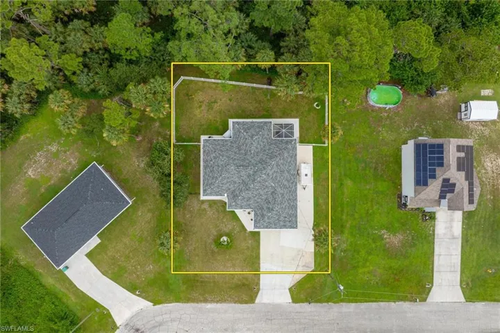 Birds eye view of property