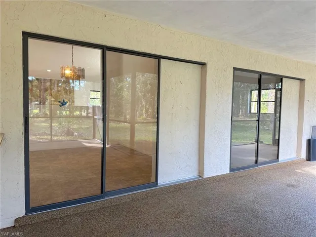 Two pocketing sliders, one from dining room and one from master bedroom. Let the outside in!