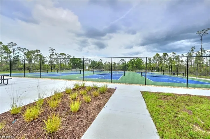 View of tennis court