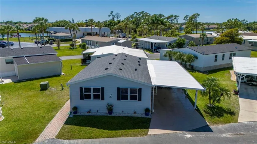 Aerial view of residential area