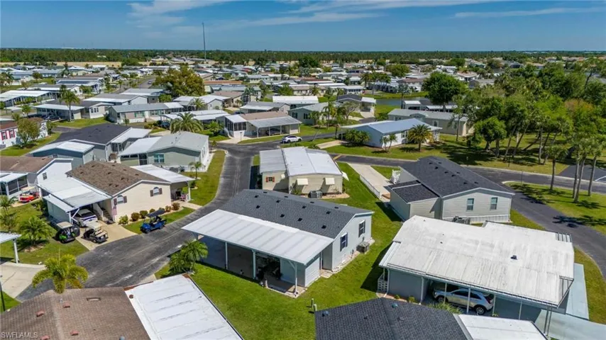 Aerial perspective of suburban area