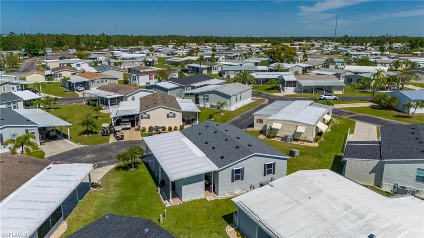 Aerial perspective of suburban area