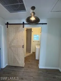 Bathroom with barn door