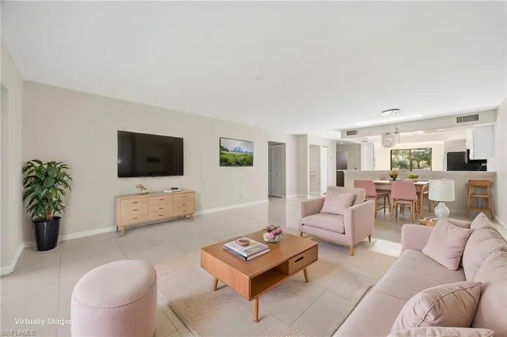 Living/ Dining room virtually staged
