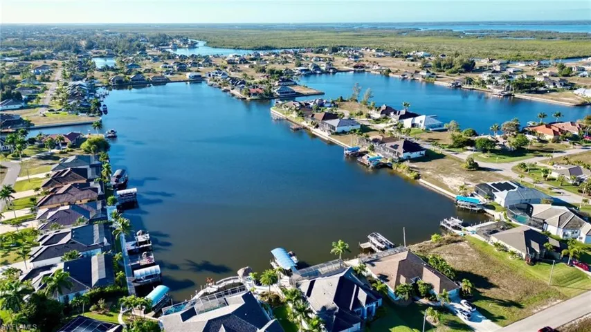 Aerial perspective of suburban area