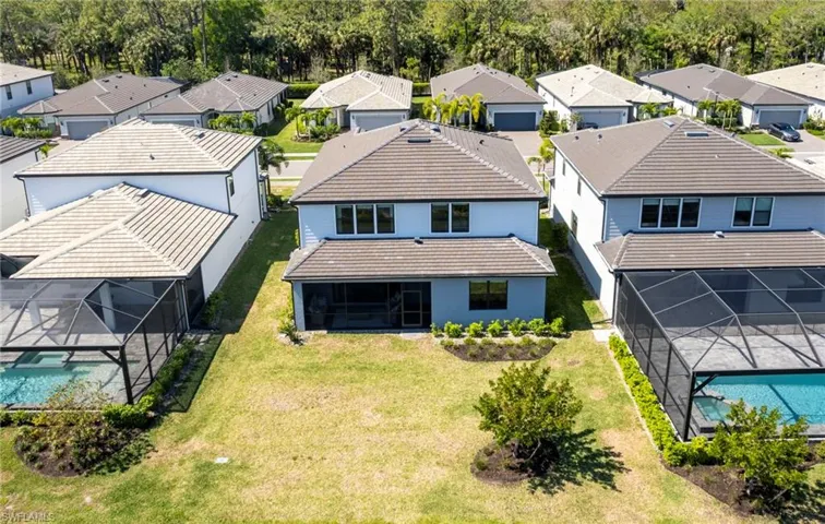Birds eye view of property with a residential view