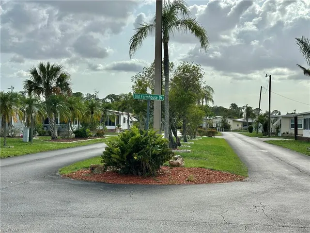 View of the community entry's attractive street gardens