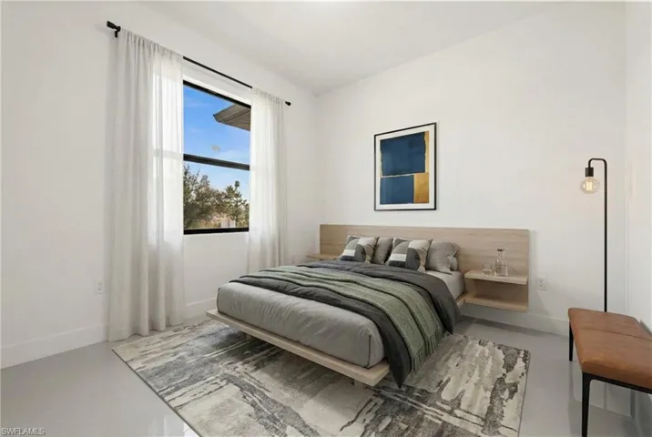 Bedroom with baseboards