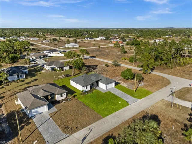 Aerial view of residential area