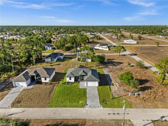 Aerial perspective of suburban area