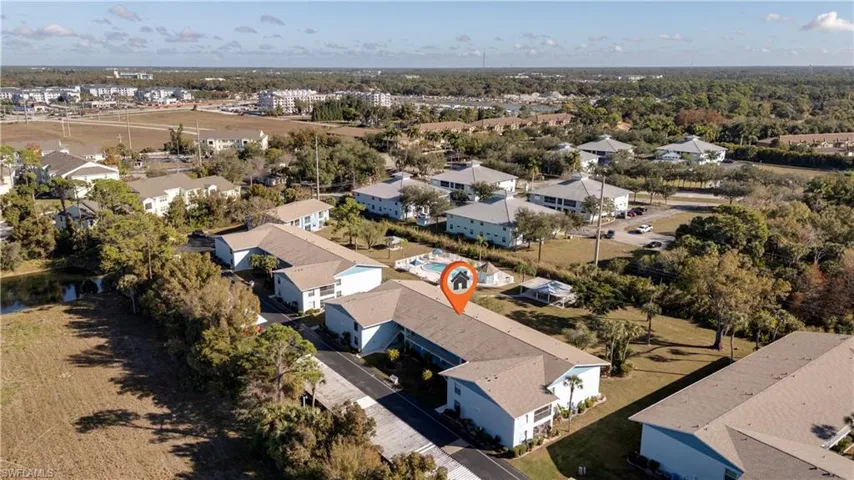 Aerial view of residential area