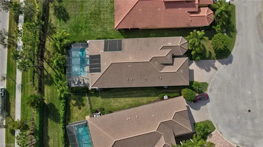 Birds eye view of property