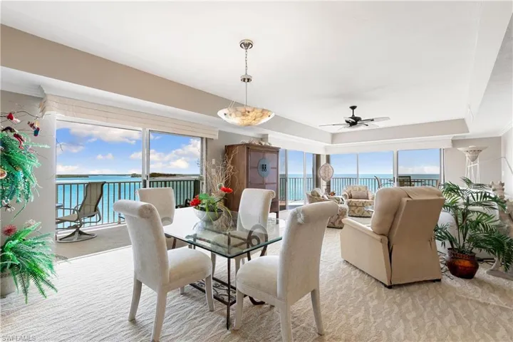 Surrounded by sliding glass doors, with magnificent view