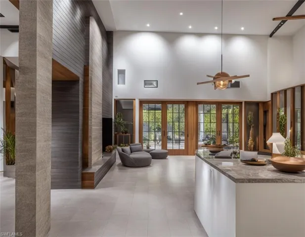 Digital Rendering Community lobby featuring a high ceiling