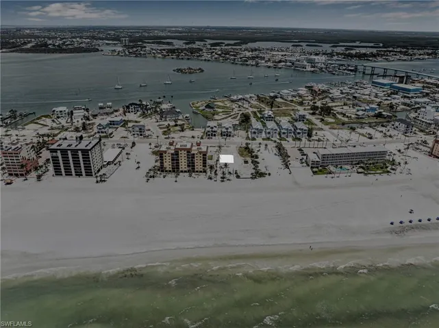 Bird's eye view of a nearby body of water