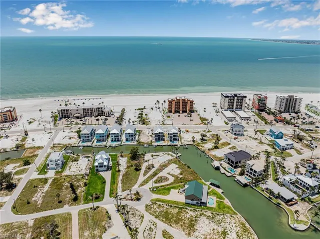 Aerial view of a large body of water