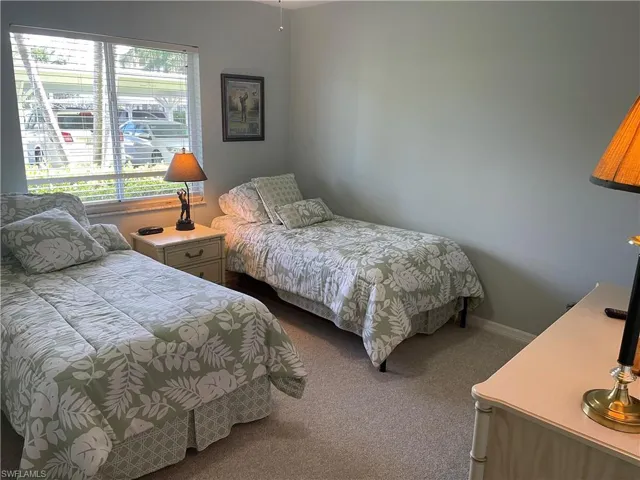 Bedroom with carpet floors