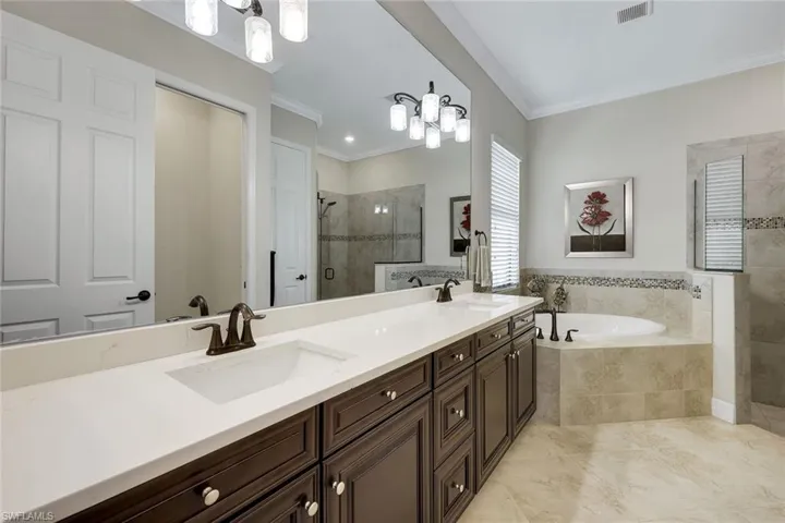 Elegant Master Bath with Quartz Counter Tops
