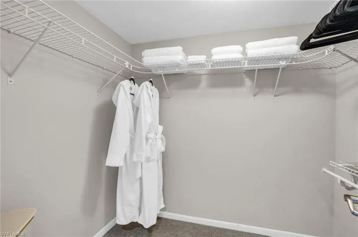 Spacious closet featuring carpet flooring