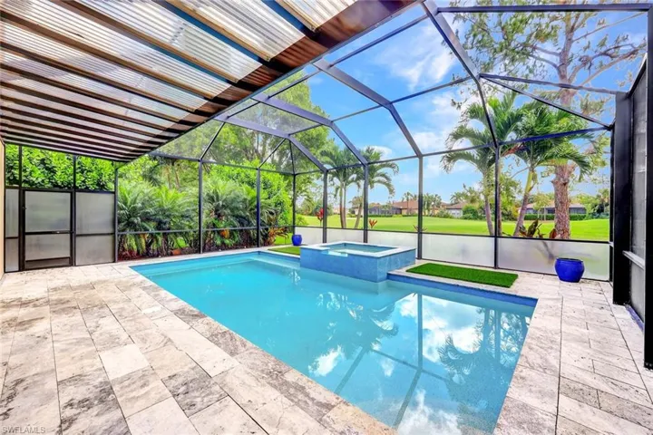Pool, Spa, Screened lanai, lush landscaping