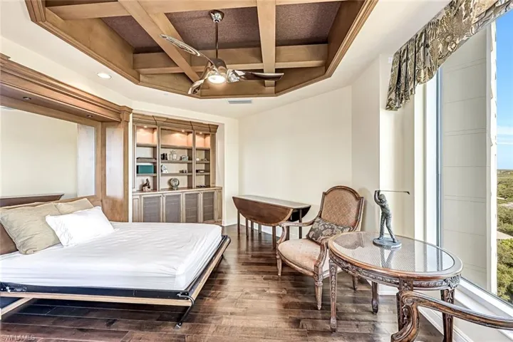 This space can easily be converted to a bedroom, offering a murphy bed.