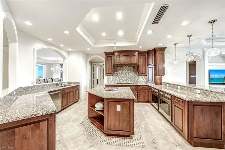 The kitchen is perfectly sized for several chefs to work side by side.