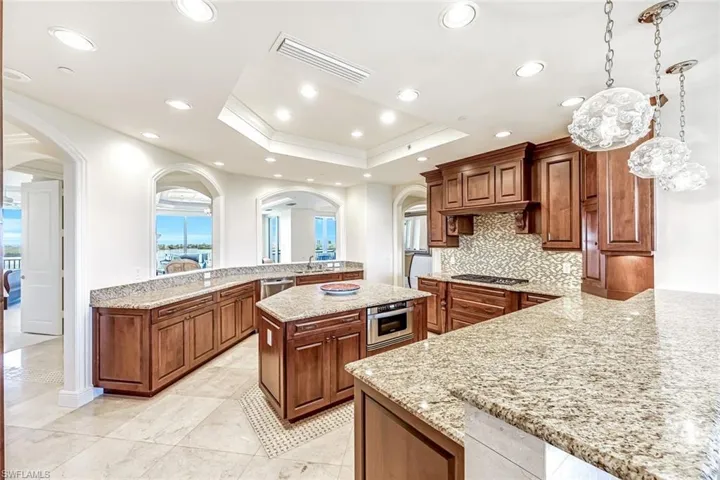 View of kitchen from living area.