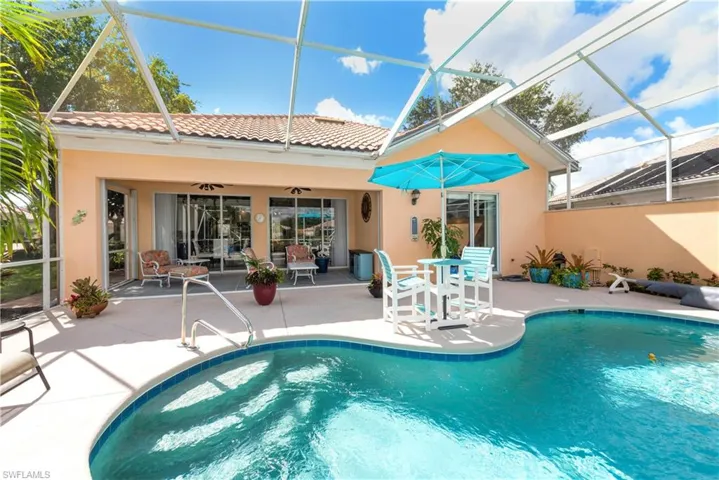 Covered patio, screened lanai concrete deck, new pool pum installed 11-20-2025