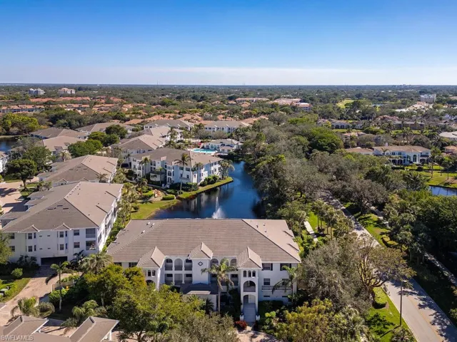 Drone / aerial view of building 830 with long lake views