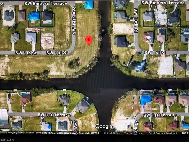 aerial view of 4 intersecting canals