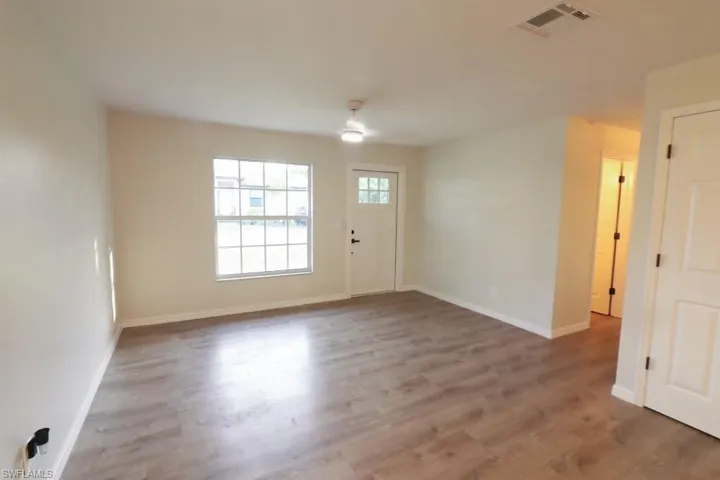 Spare room featuring light hardwood / wood-style flooring