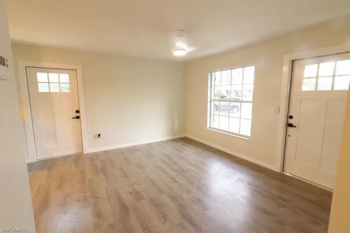 Entryway with wood-type flooring
