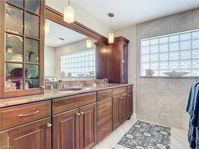 Wood cabinets - Dual Sinks